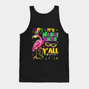 Funny Carnival Party Idea Flamingo Mardi Gras Tank Top